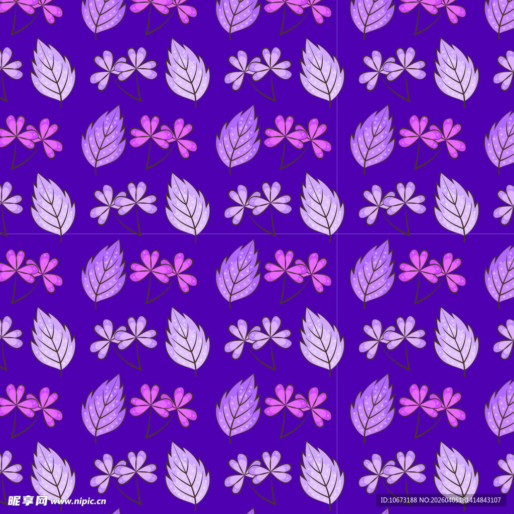 卡通叶子矢量图案背景