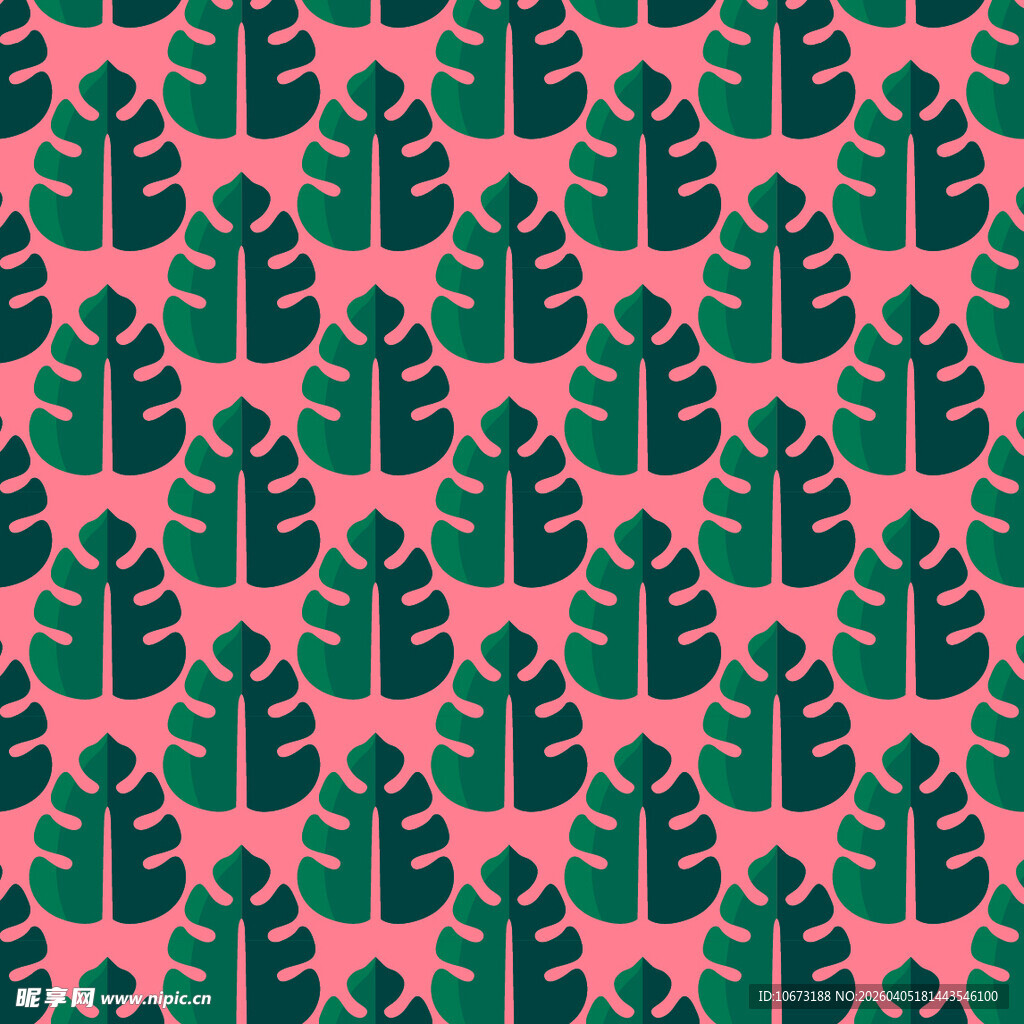 卡通叶子矢量图案背景