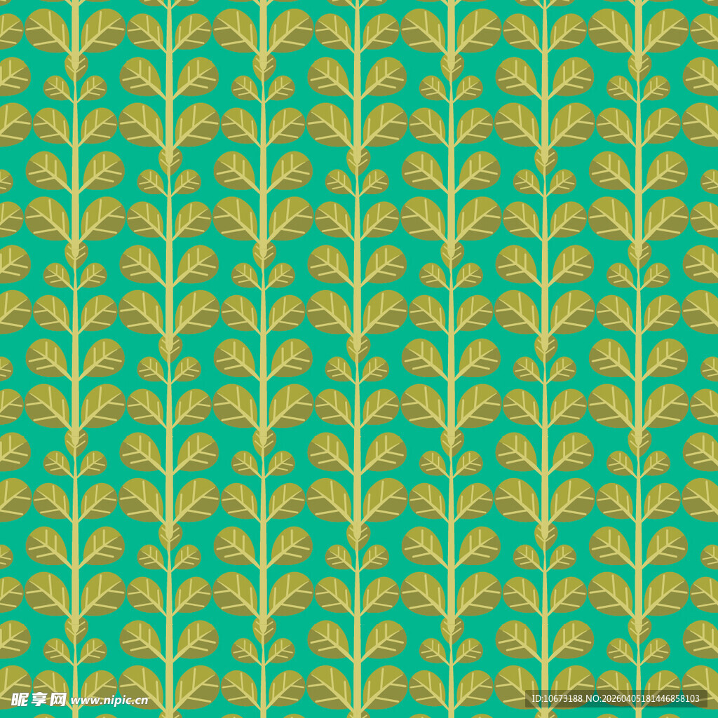 卡通叶子矢量图案背景