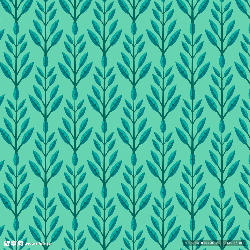 卡通叶子矢量图案背景