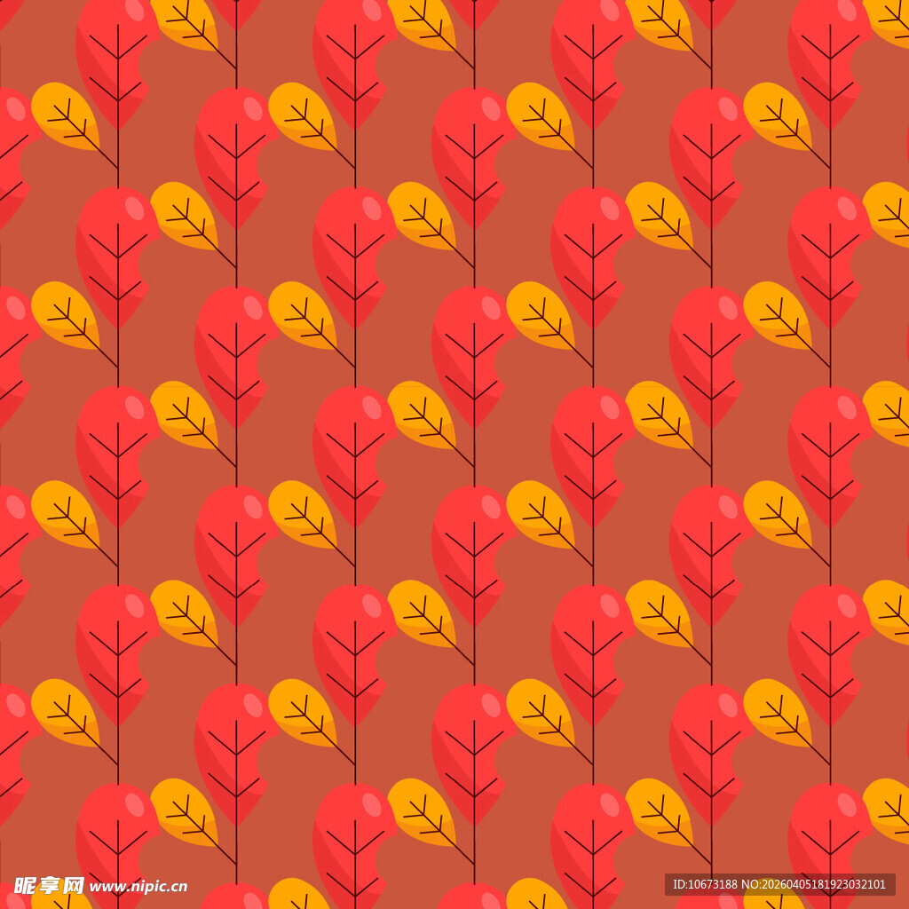 叶子矢量图案背景