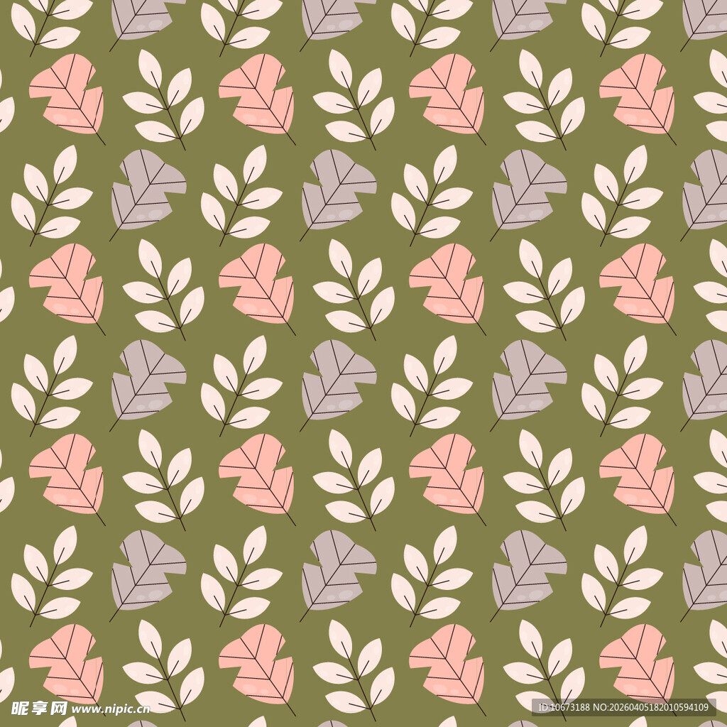 叶子矢量图案背景