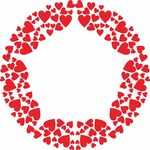 心形图案组成的圆形花环