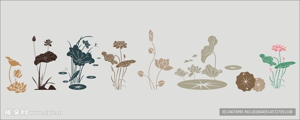 水墨风荷花插画