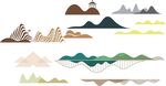 多样山峦矢量插画素材