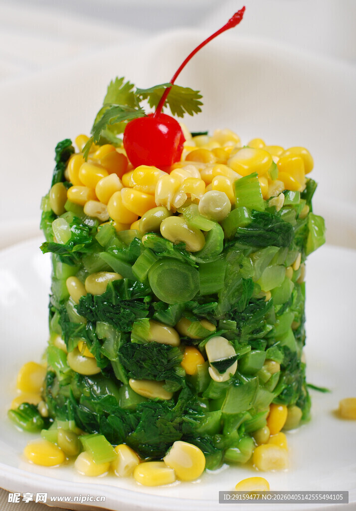 樱桃玉米蔬菜塔
