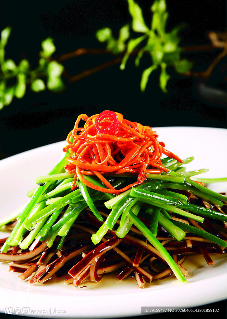 凉拌蕨菜配红椒绿蔬
