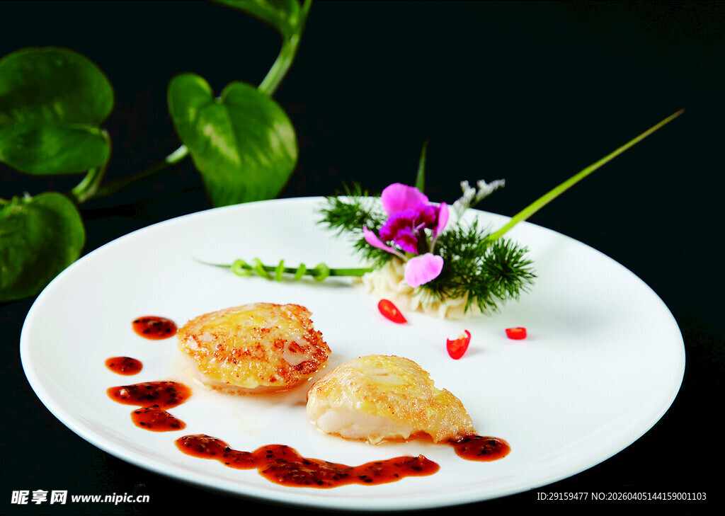 精致摆盘的美味创意菜肴