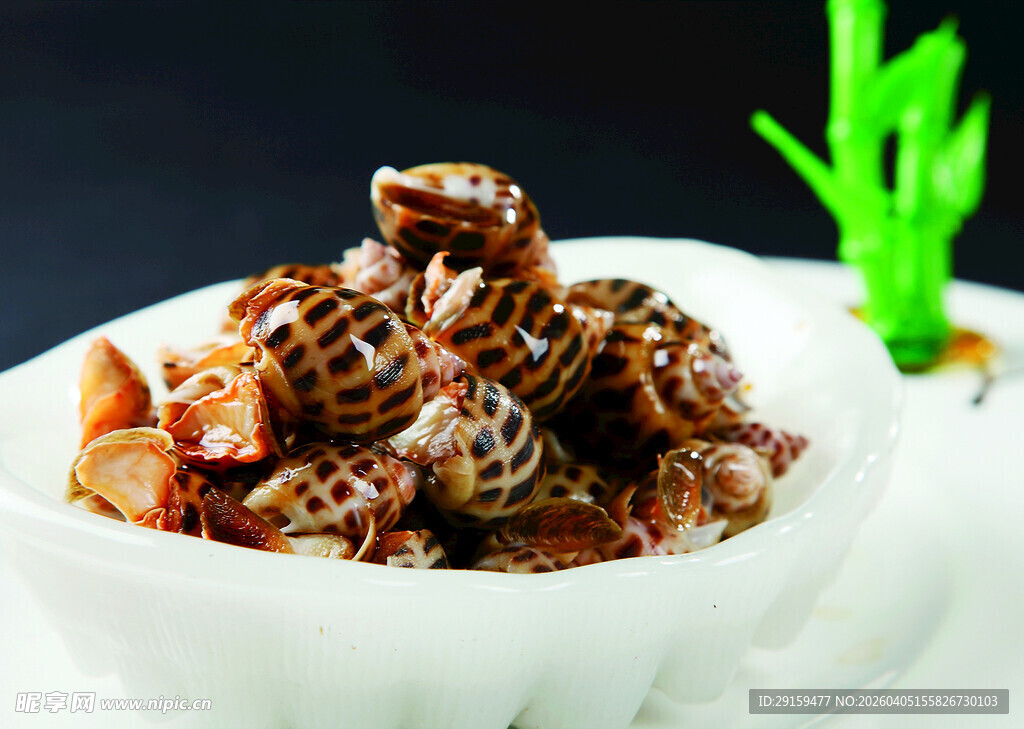 美味海锥盛于白碗中