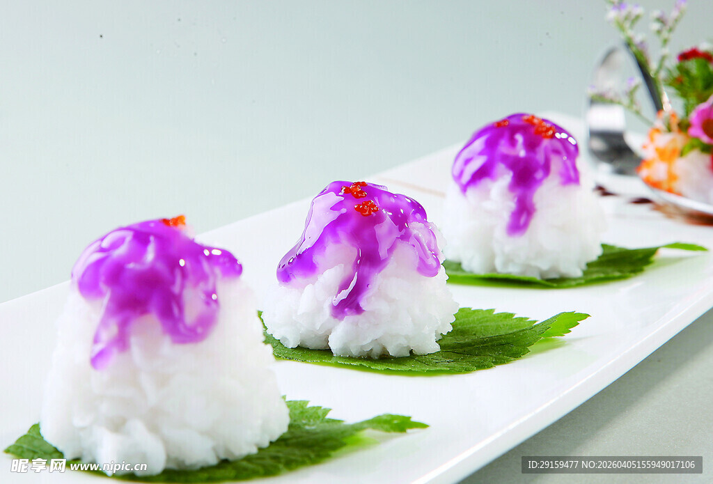 紫花造型米饭美食