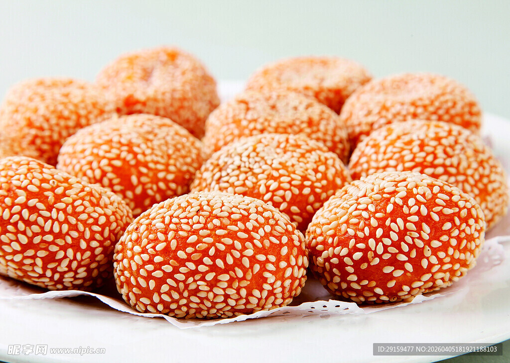 芝麻球美食特写