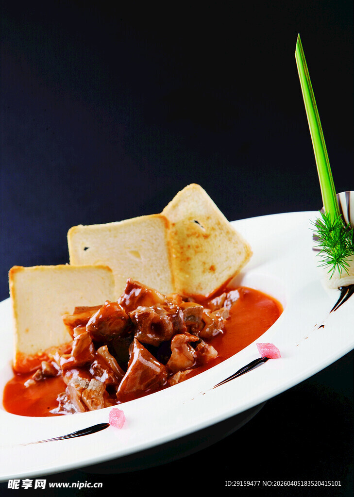 豆腐配肉酱美食摆盘