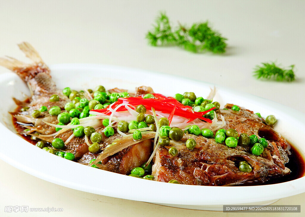 红烧鱼摆盘中的美味佳肴