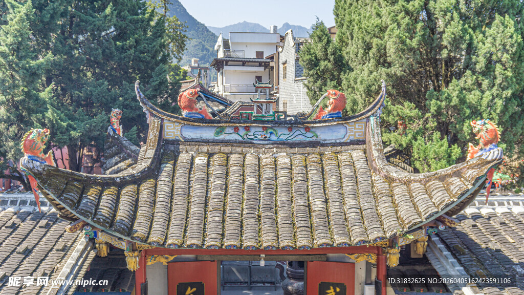 中式古建屋顶景观