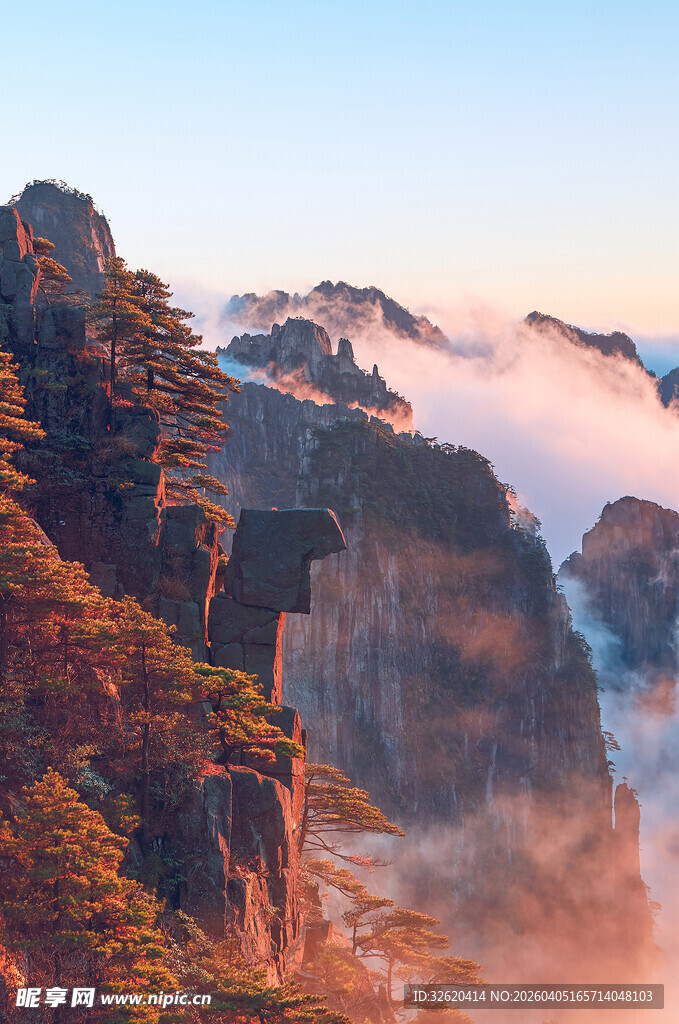 壮丽山景云海日出奇观