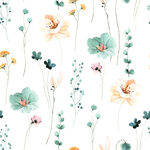 清新水彩花卉图案背景
