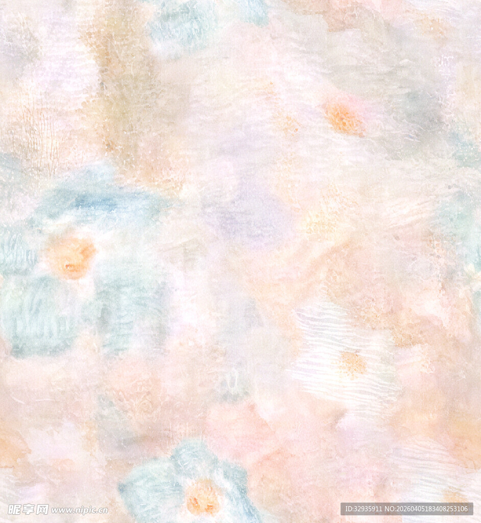 梦幻淡雅花卉水彩背景图