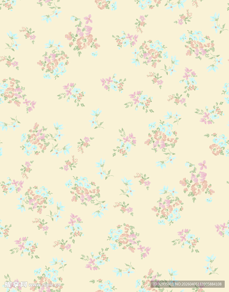 淡雅碎花图案背景