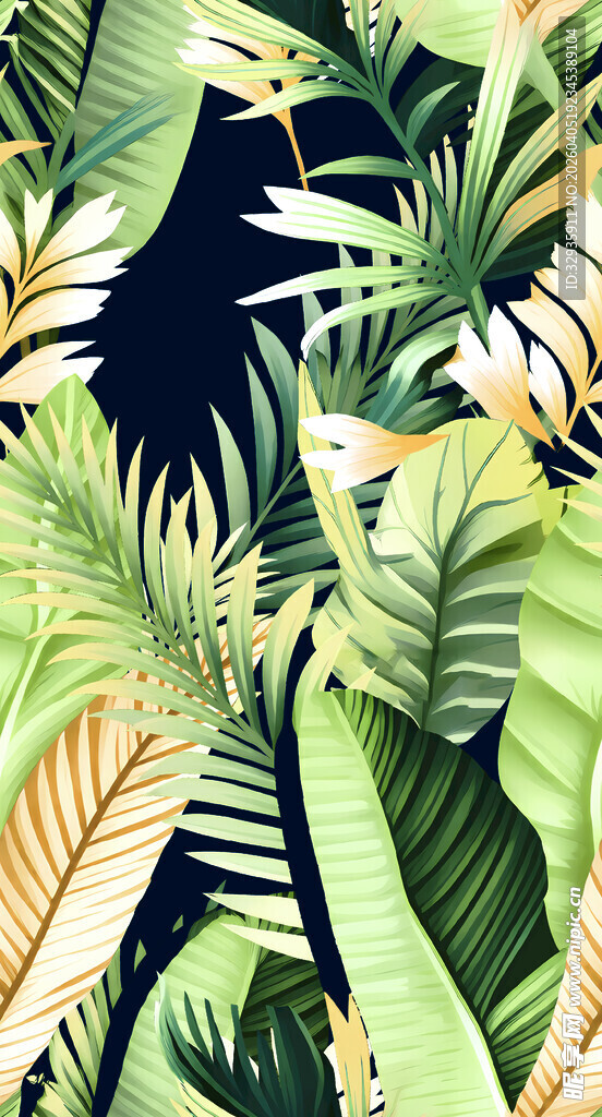 热带植物背景图案