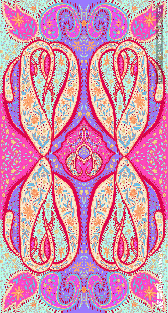 绚丽曼陀罗图案艺术花纹
