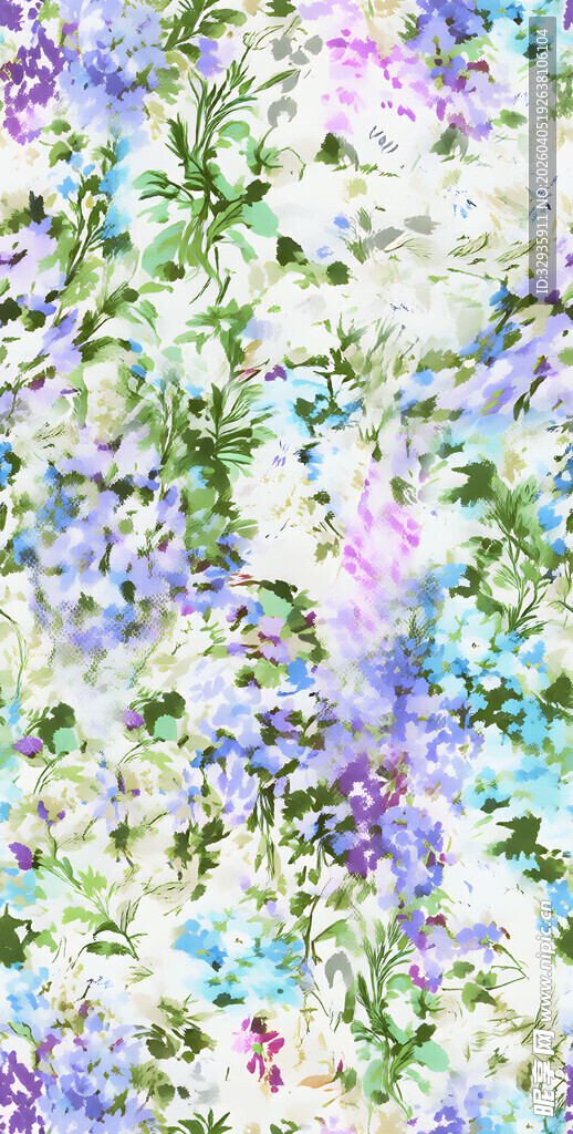 梦幻花卉水彩图案