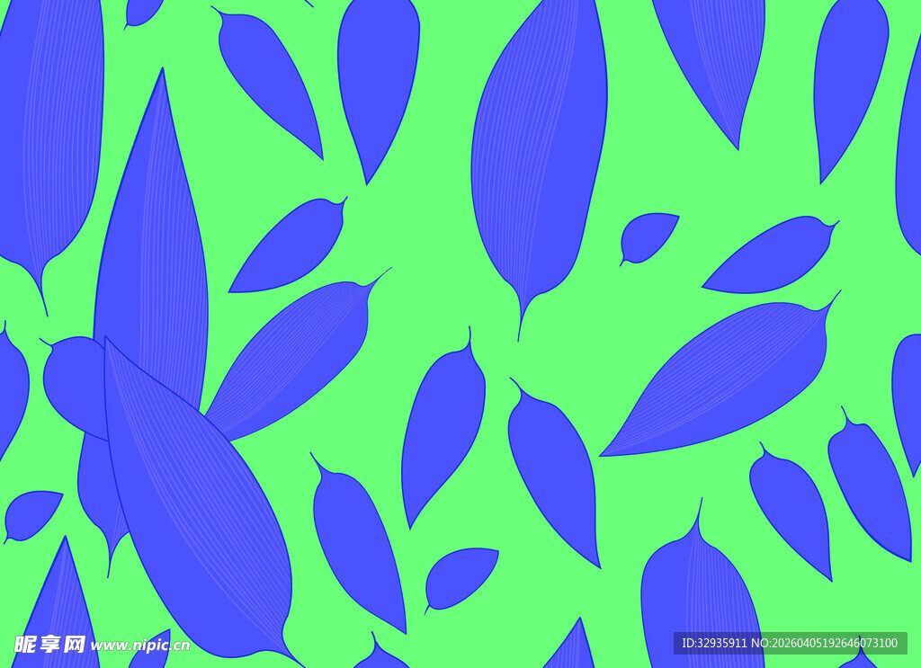 蓝绿叶片图案背景