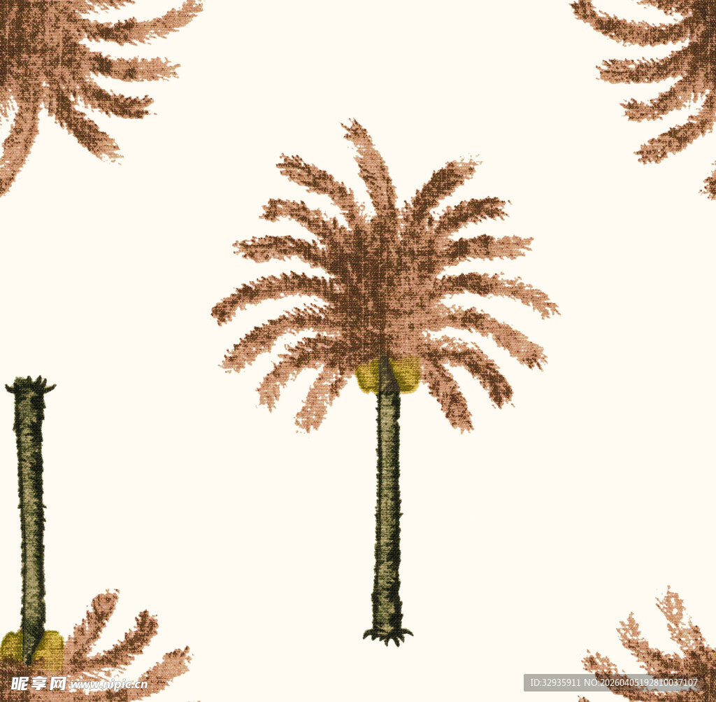 手绘棕榈树图案背景