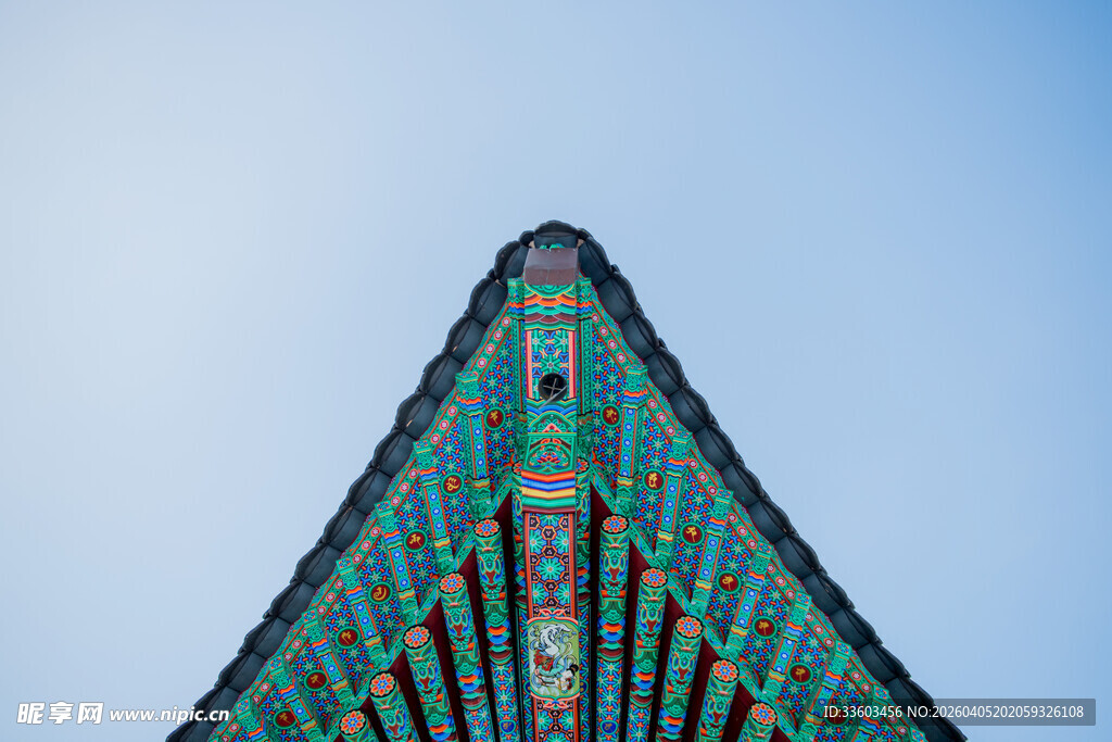 中式古建筑飞檐特写