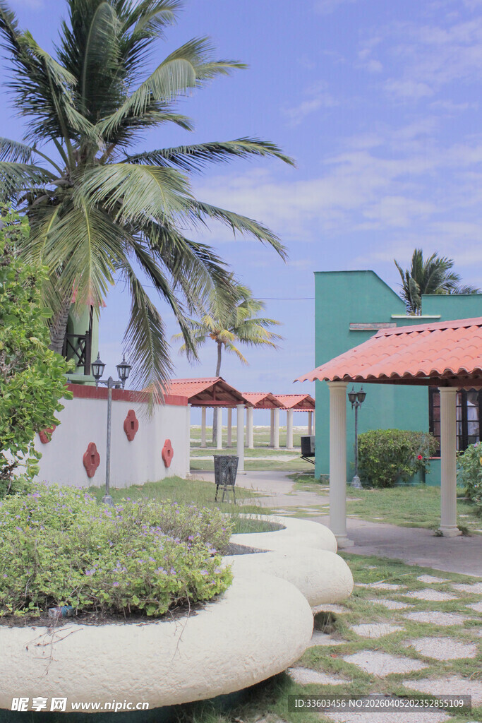 热带风情户外休闲场景