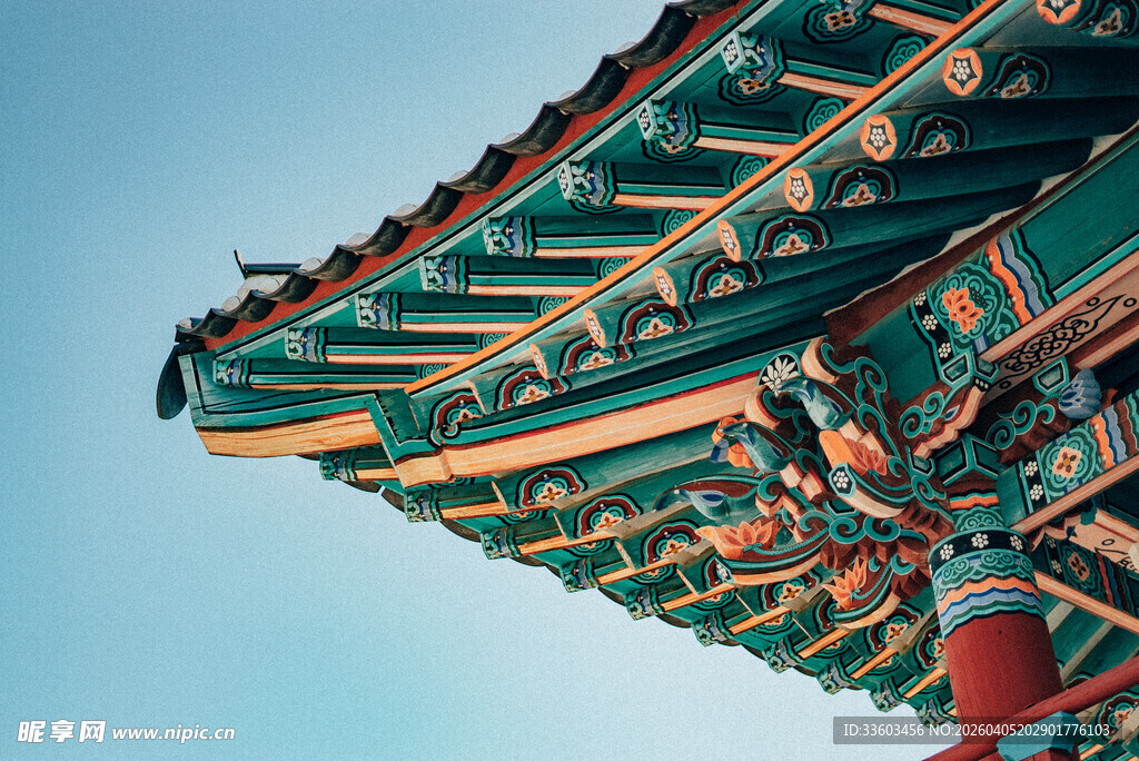 中式古建筑屋檐特写