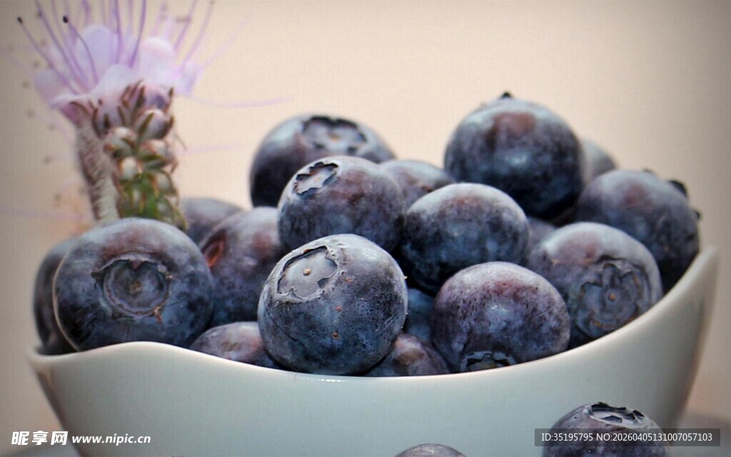 碗中饱满新鲜的蓝莓