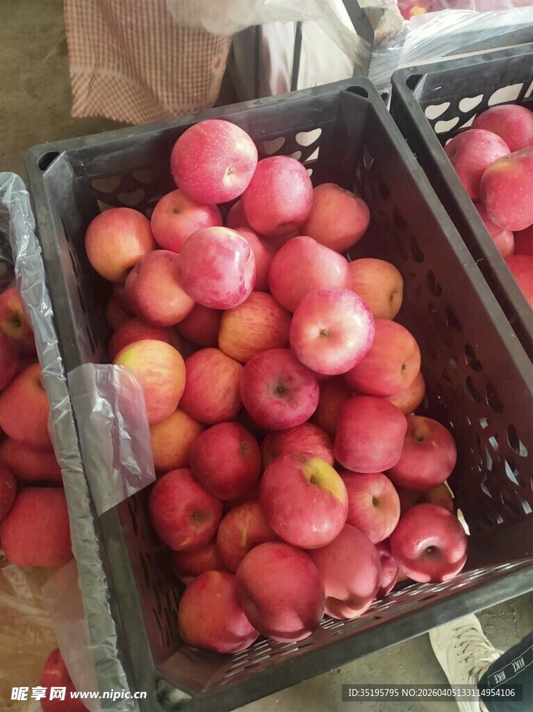 筐中红苹果新鲜诱人