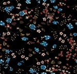 黑色底花卉碎花图案布料