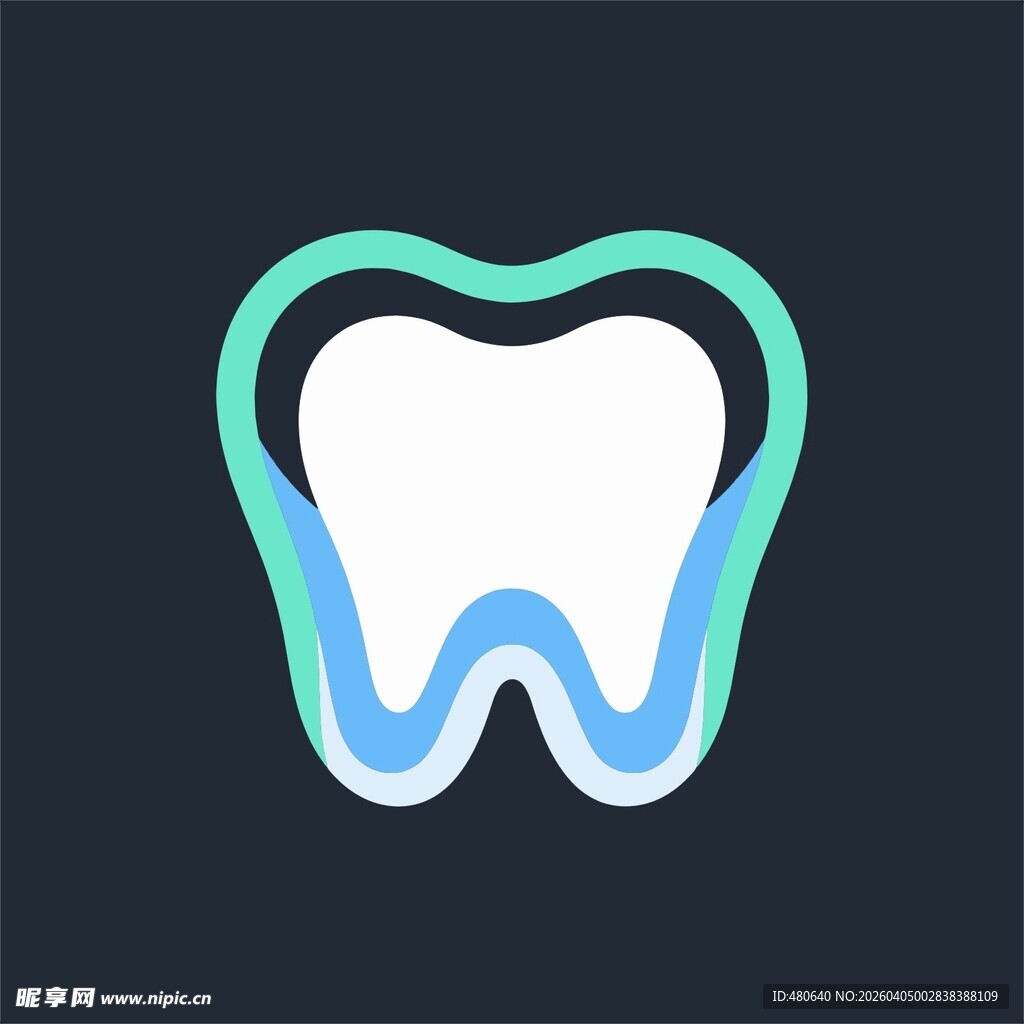 简约牙齿图标设计