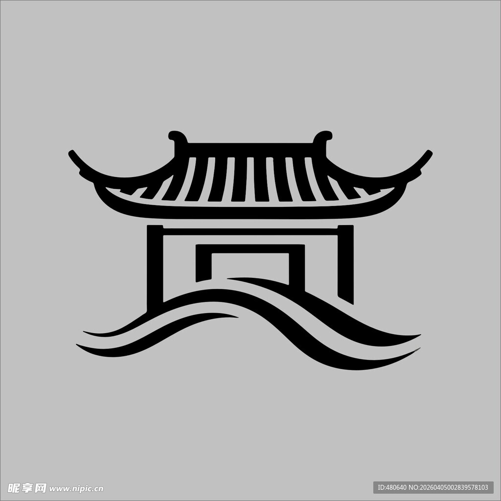 中式传统建筑图标