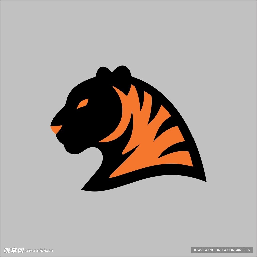 老虎头像标志设计