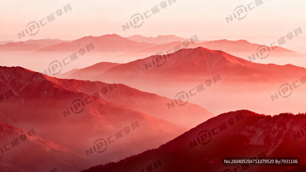 一连串的大山脉 山是重复重叠的