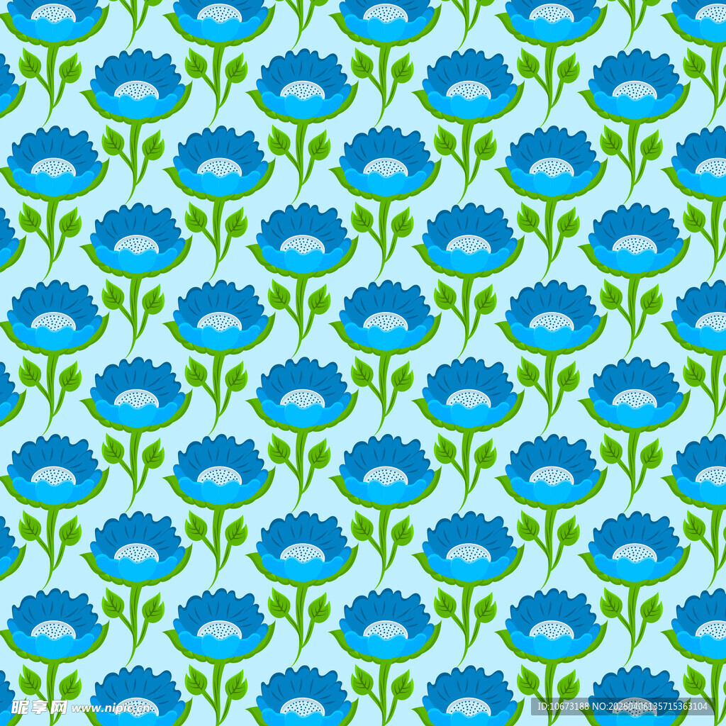 花朵无缝背景图案 