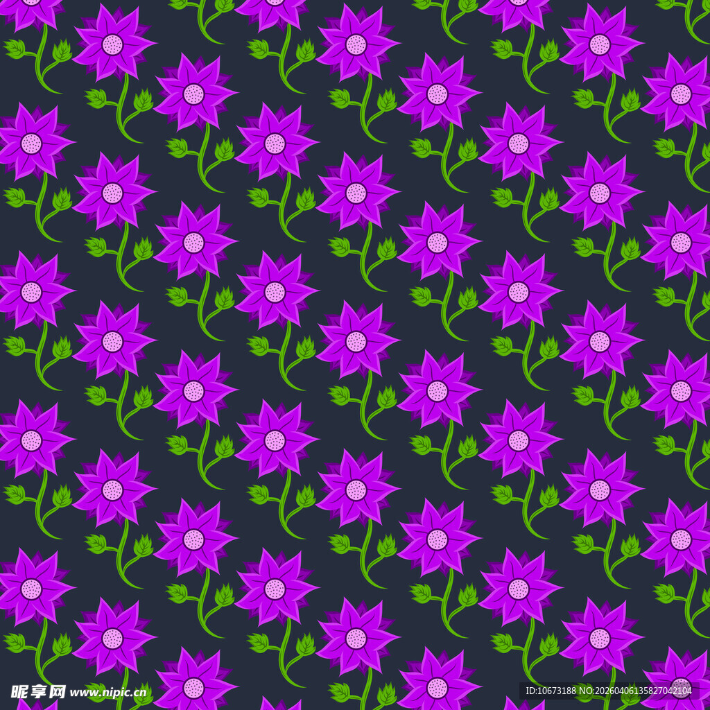 花朵无缝背景图案 