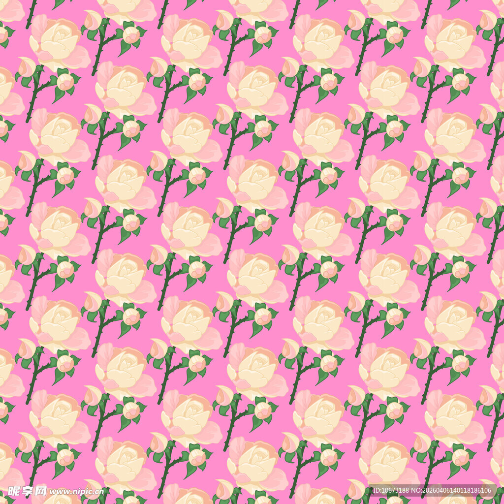 花朵无缝背景图案 