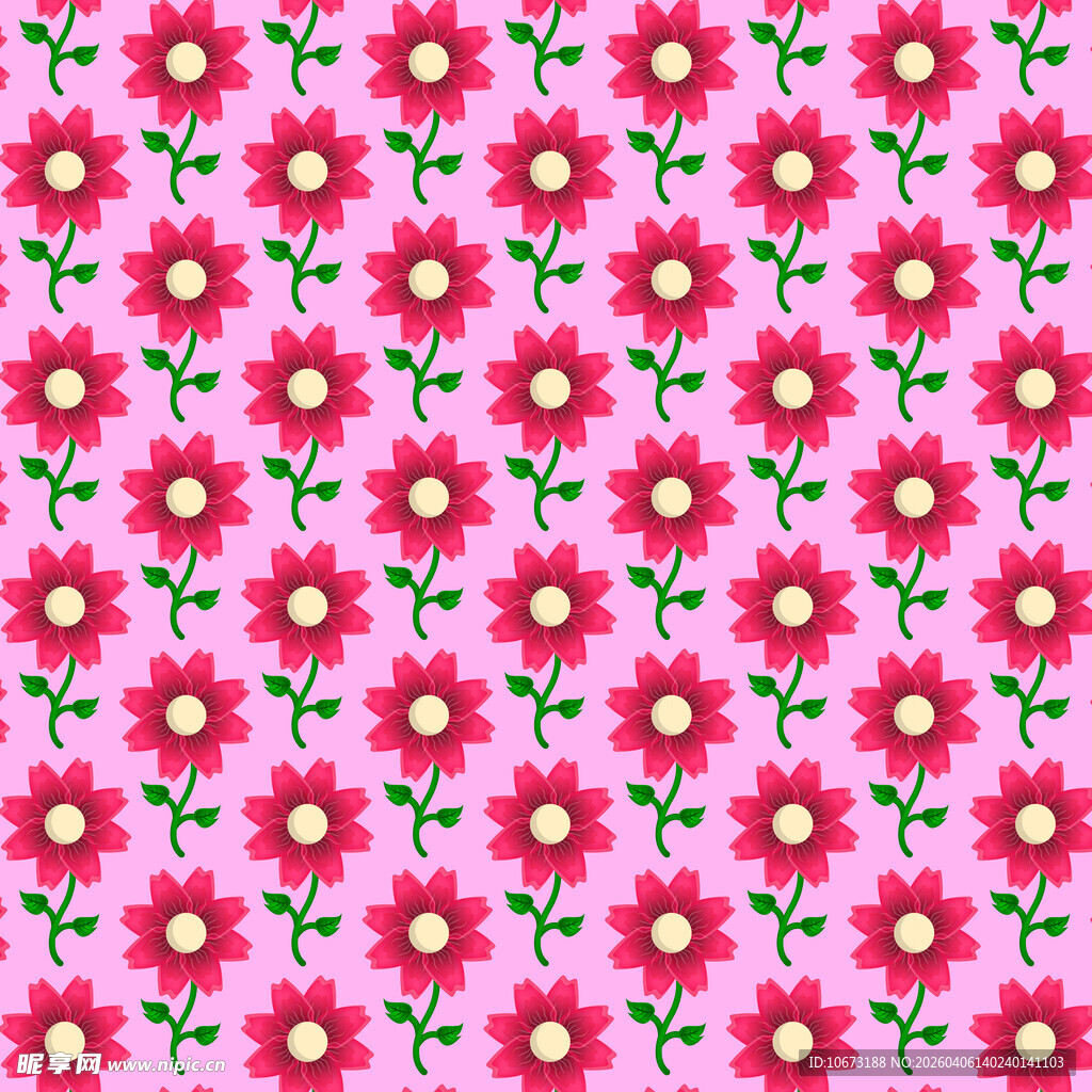 花朵无缝背景图案 