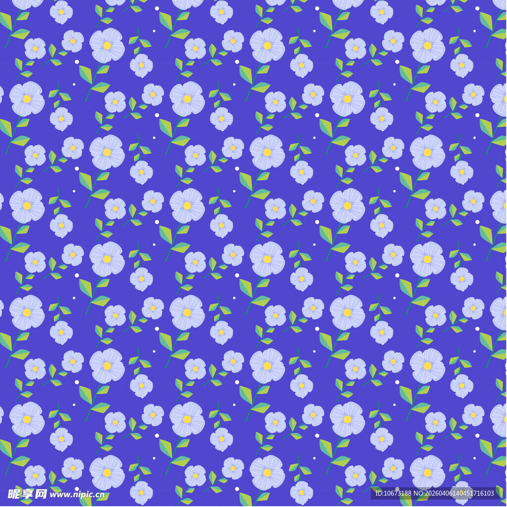 花朵无缝背景图案 