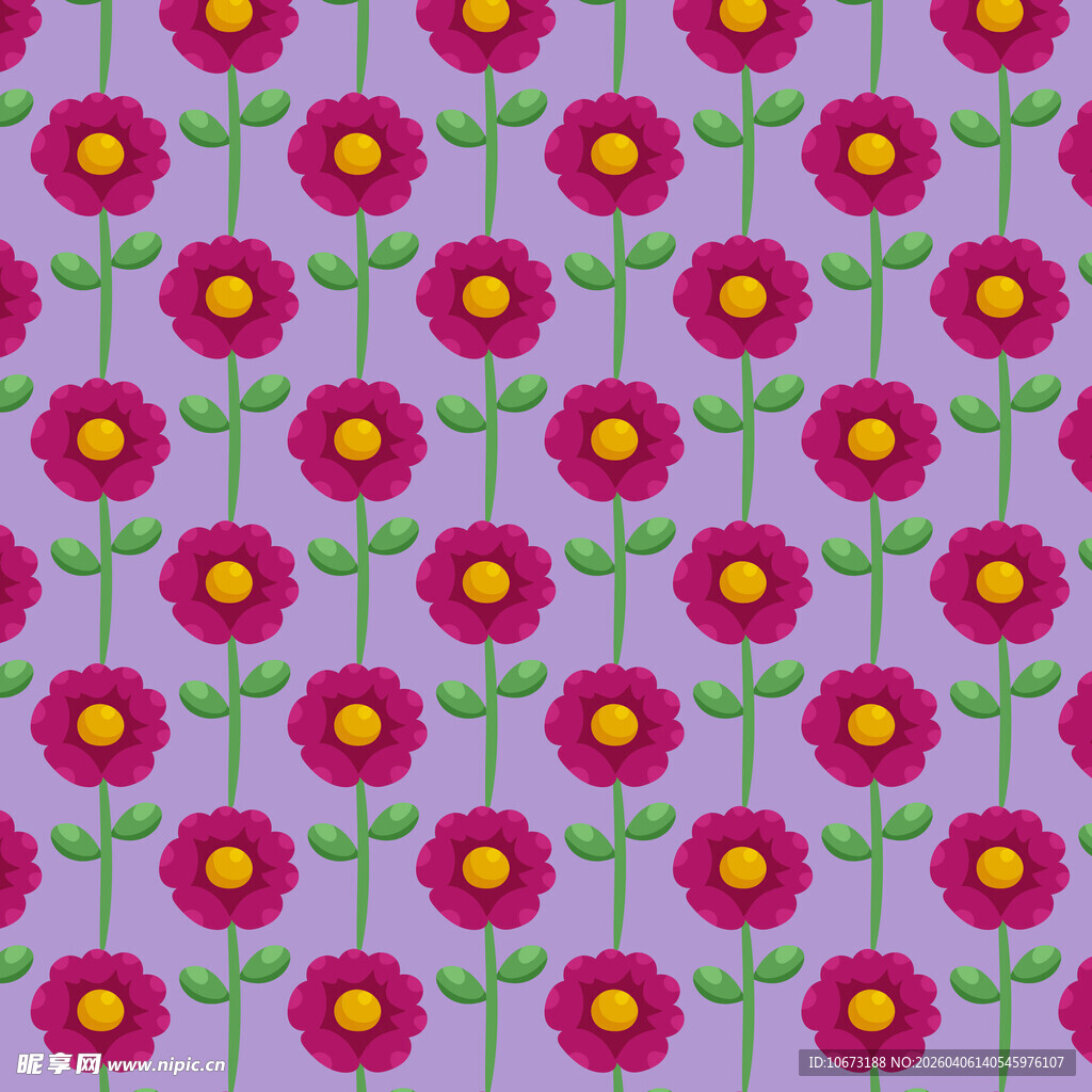 花朵无缝背景图案 