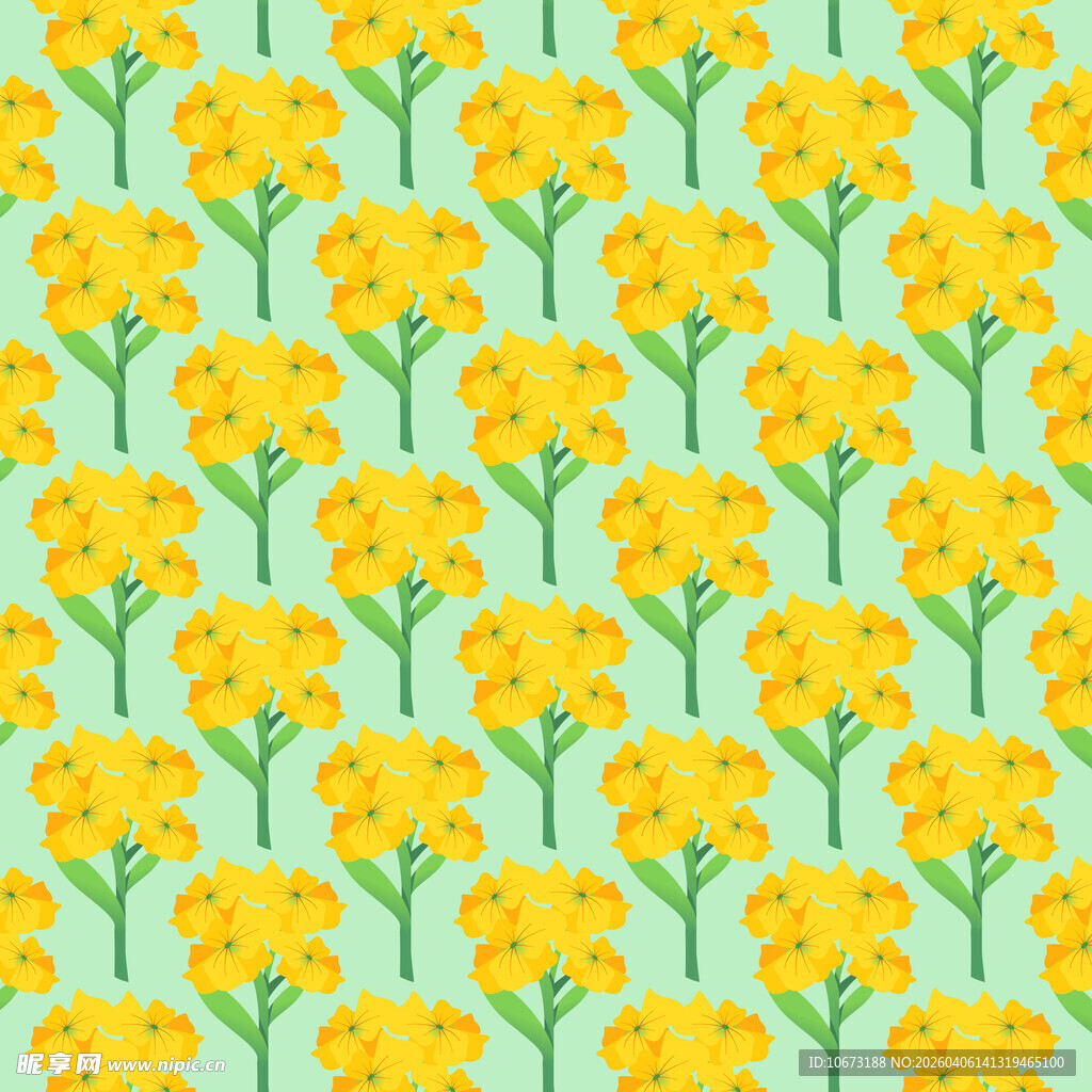 花朵无缝背景图案 