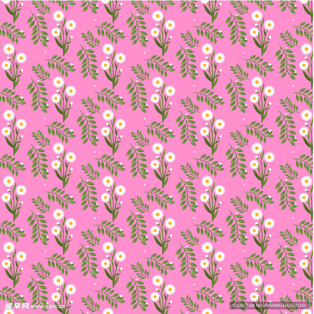 花朵无缝背景图案 