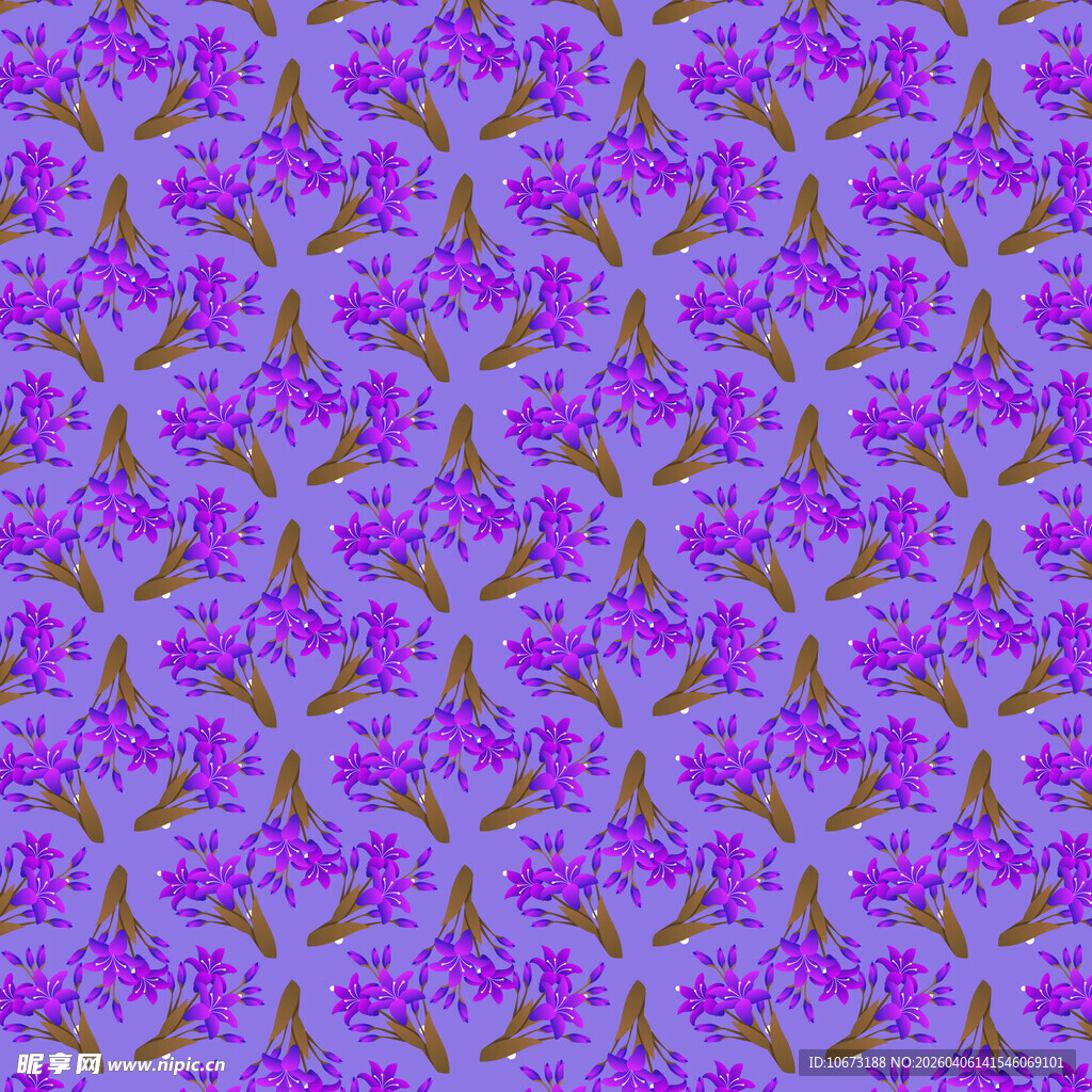 花朵无缝背景图案 