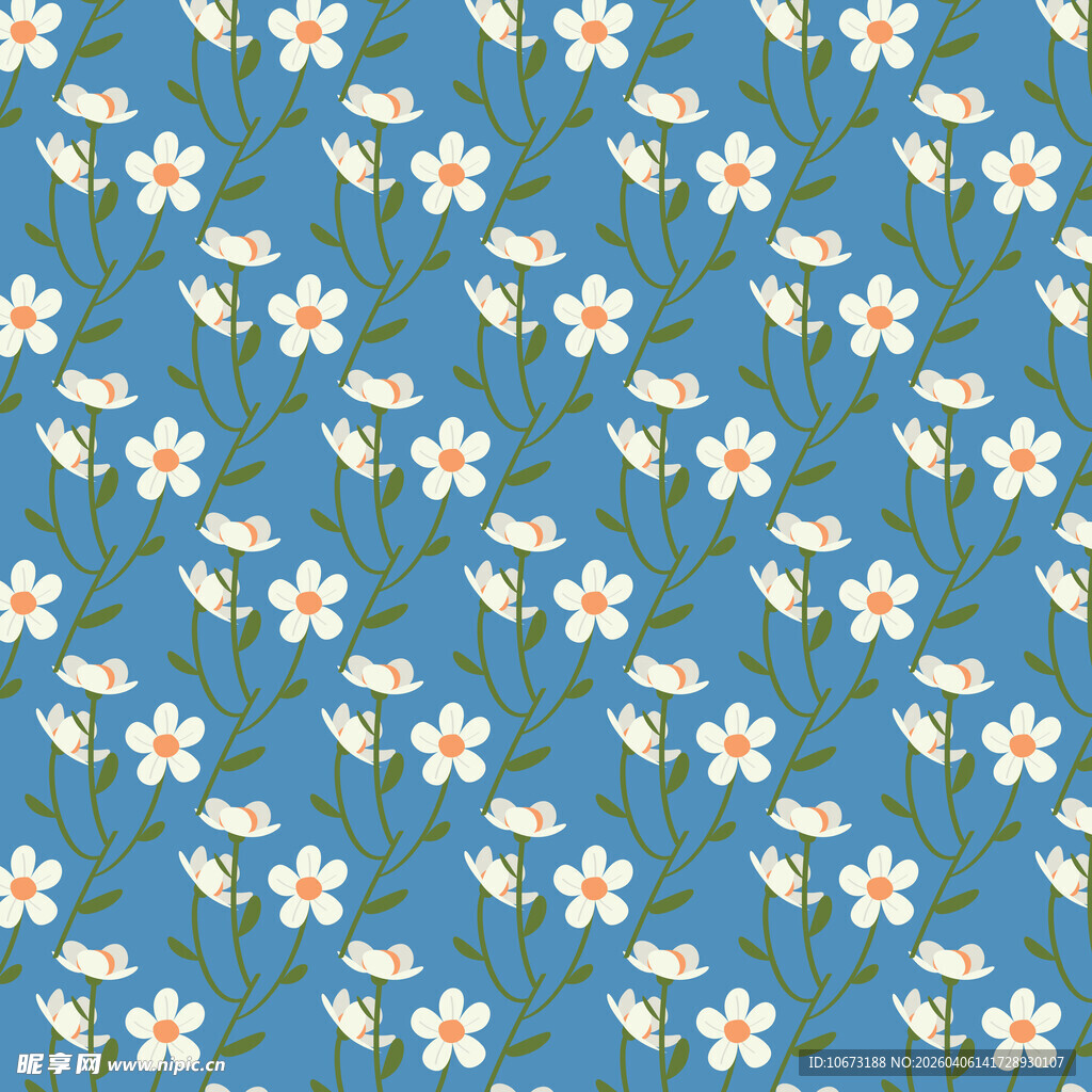 花朵无缝背景图案 