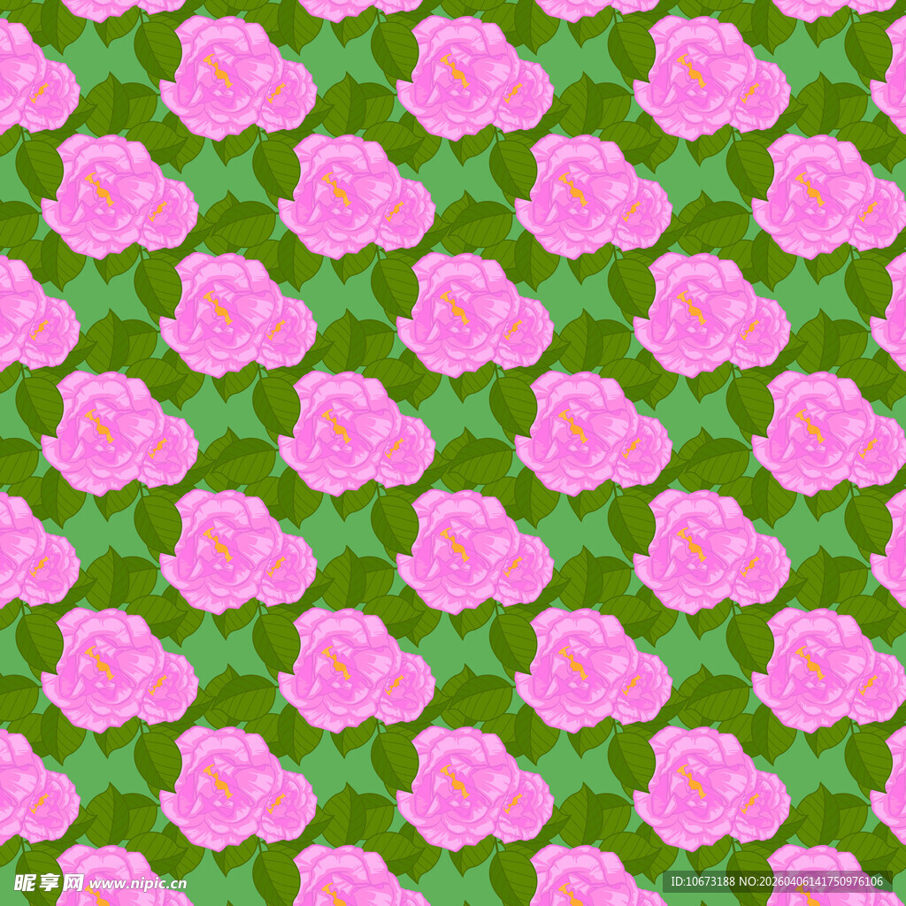 花朵无缝背景图案 