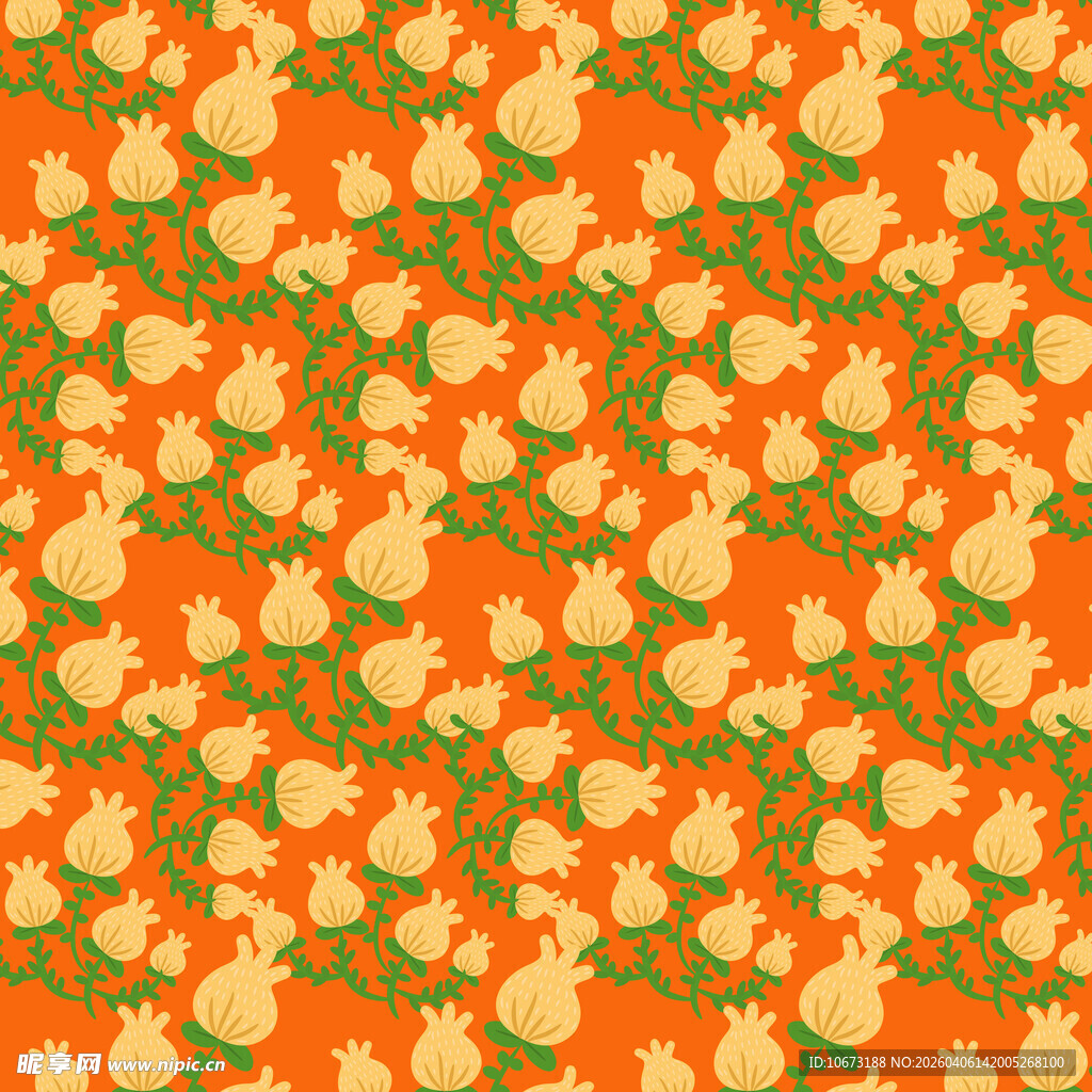 花朵无缝背景图案 