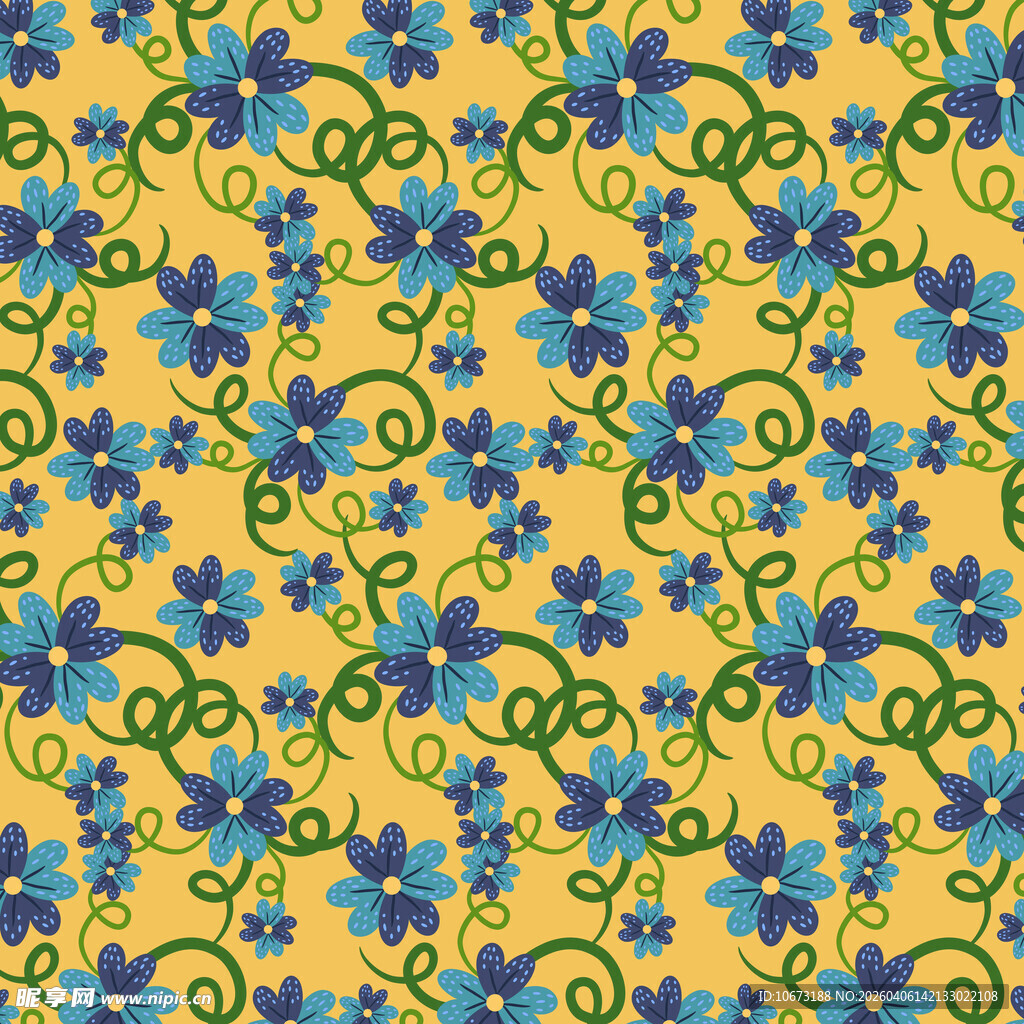 花朵无缝背景图案 